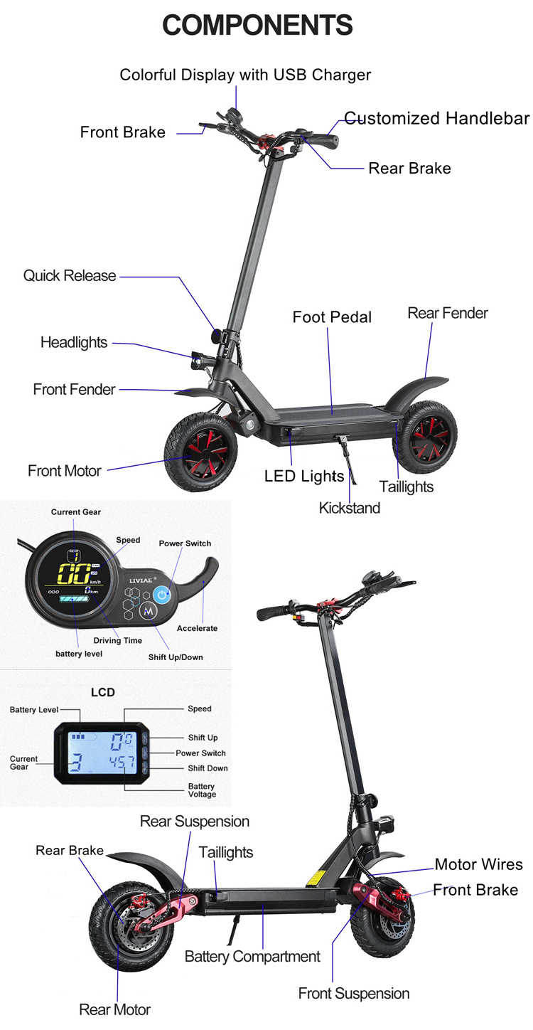 2000w skuter elektrik scuter 3000w 52v offroad dual motor europe warehouse emoko electrique electrico electric scooter zero 10x