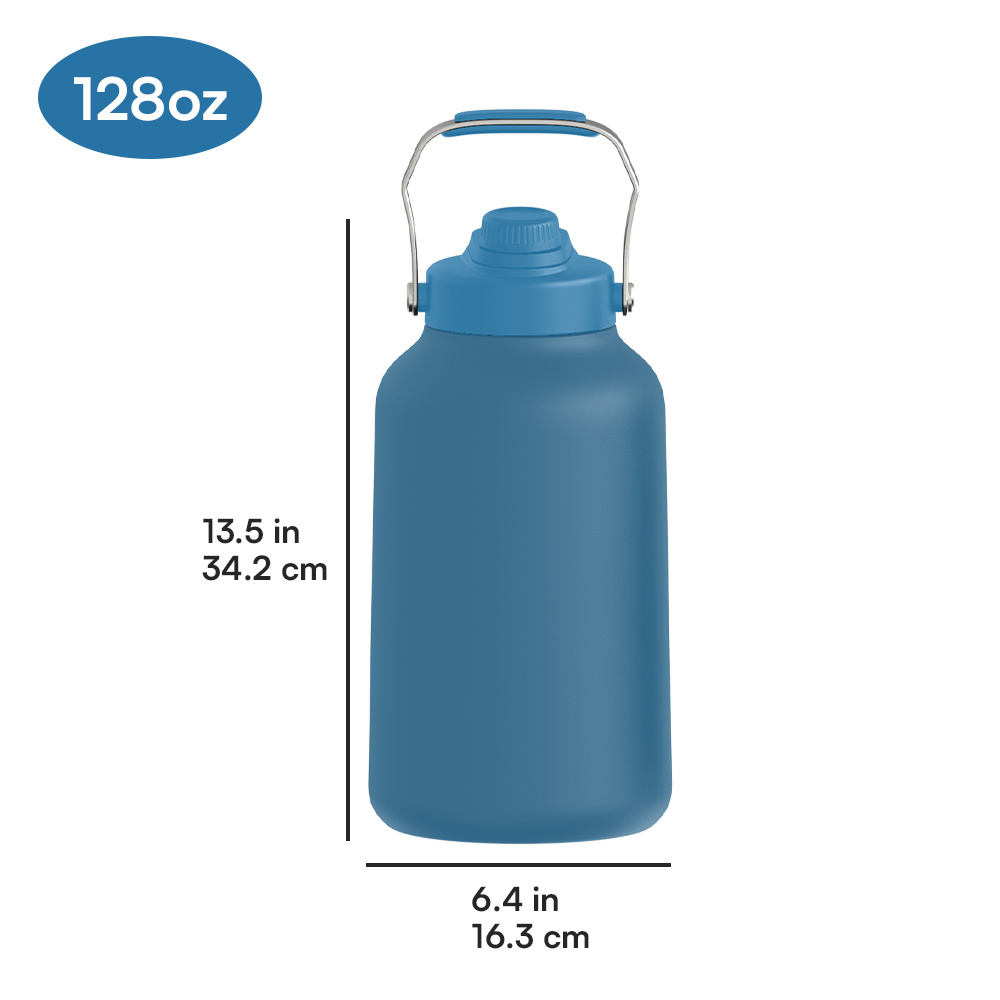 Leak Proof 128 Oz Flasks Custom Stainless Steel Camping One Gallon Water Bottles