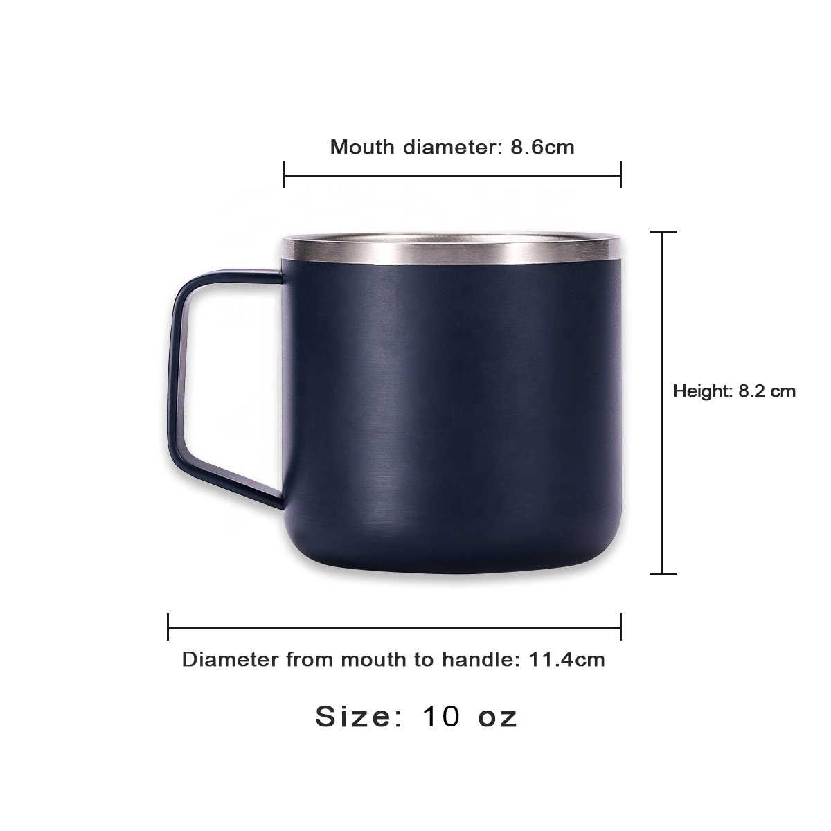 High quality colorful coffee mug with handle 10 OZ 18/8 stainless steel coffee mug coffee travel mug