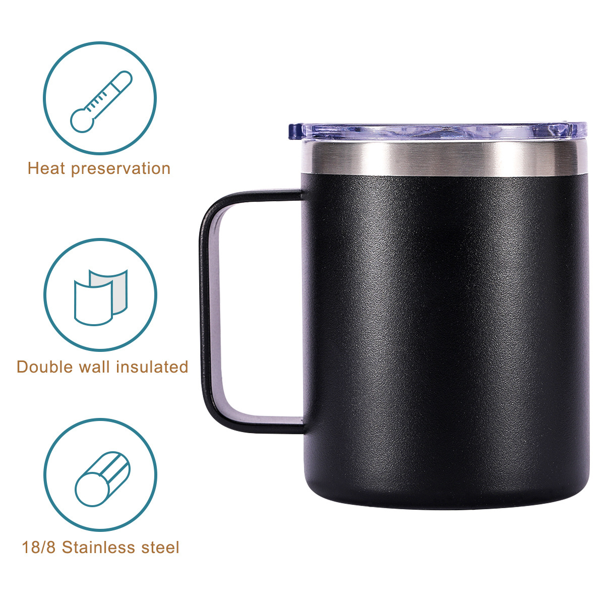 Stainless Steel Insulated Coffee Mugs with Handle