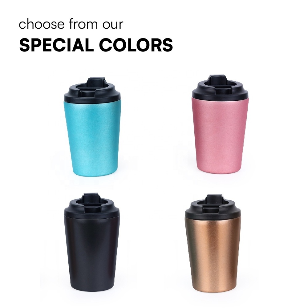 China food grade bpa free double wall vacuum insulated 12oz coffee tumbler with lid metal tumbler