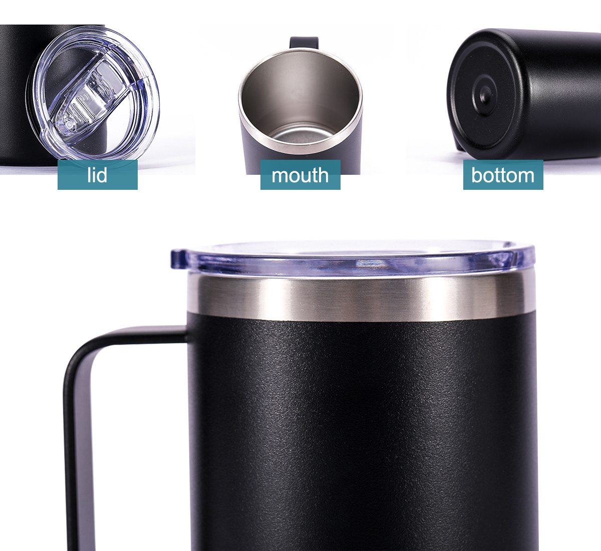 Stainless Steel Insulated Coffee Mugs with Handle