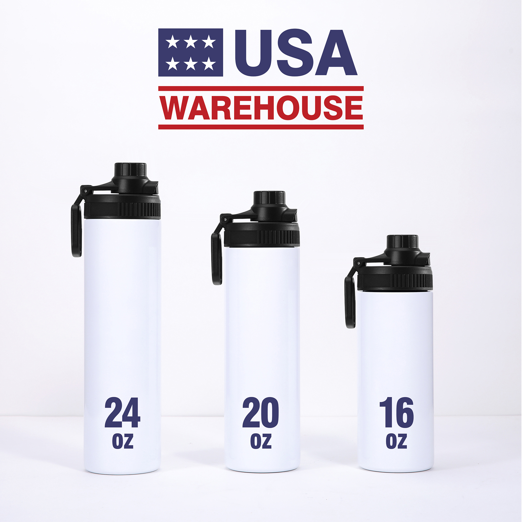 18 8 Stainless Steel 20 Oz 16 Oz 24 Oz White Sublimation Sports Water Bottle for Gym Travel Hiking Stainless Steel  Reusable The