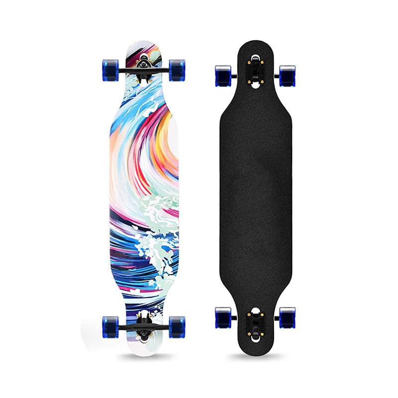 42 inch Longboard Skateboard 8 Ply Maple Deck 80A Pu Wheels Flat Plate Skateboard Long Skate Board