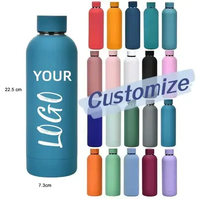 Low MOQ Factory Customized Vacuum Insulated Thermal Drink Bottle Black Double Wall Stainless Steel Water Bottle With Custom Logo