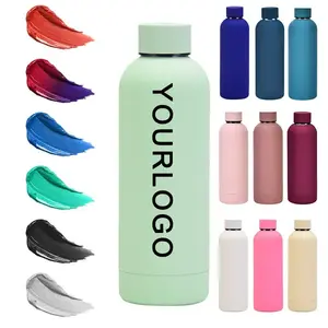 China supplier 17oz 500ml custom stainless steel vacuum thermos bottle outdoor sports water bottle travel with rubber paint