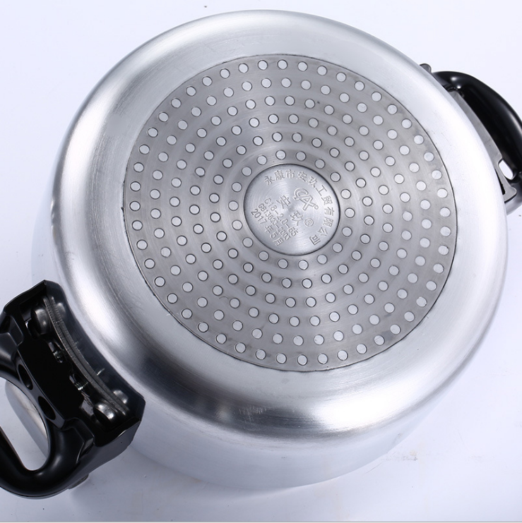 Straight edge aluminum mini pressure cooker with 2 handles