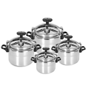 Straight edge aluminum mini pressure cooker with 2 handles