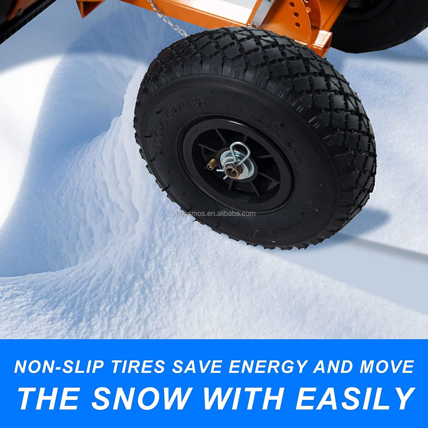 Easy move snow pusher with two wheels snow mover manufacturer 5 ways Adjustable heated push snow shovel