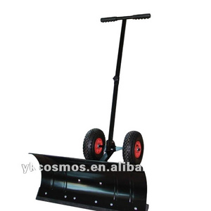 Easy move snow pusher with two wheels snow mover manufacturer 5 ways Adjustable heated push snow shovel