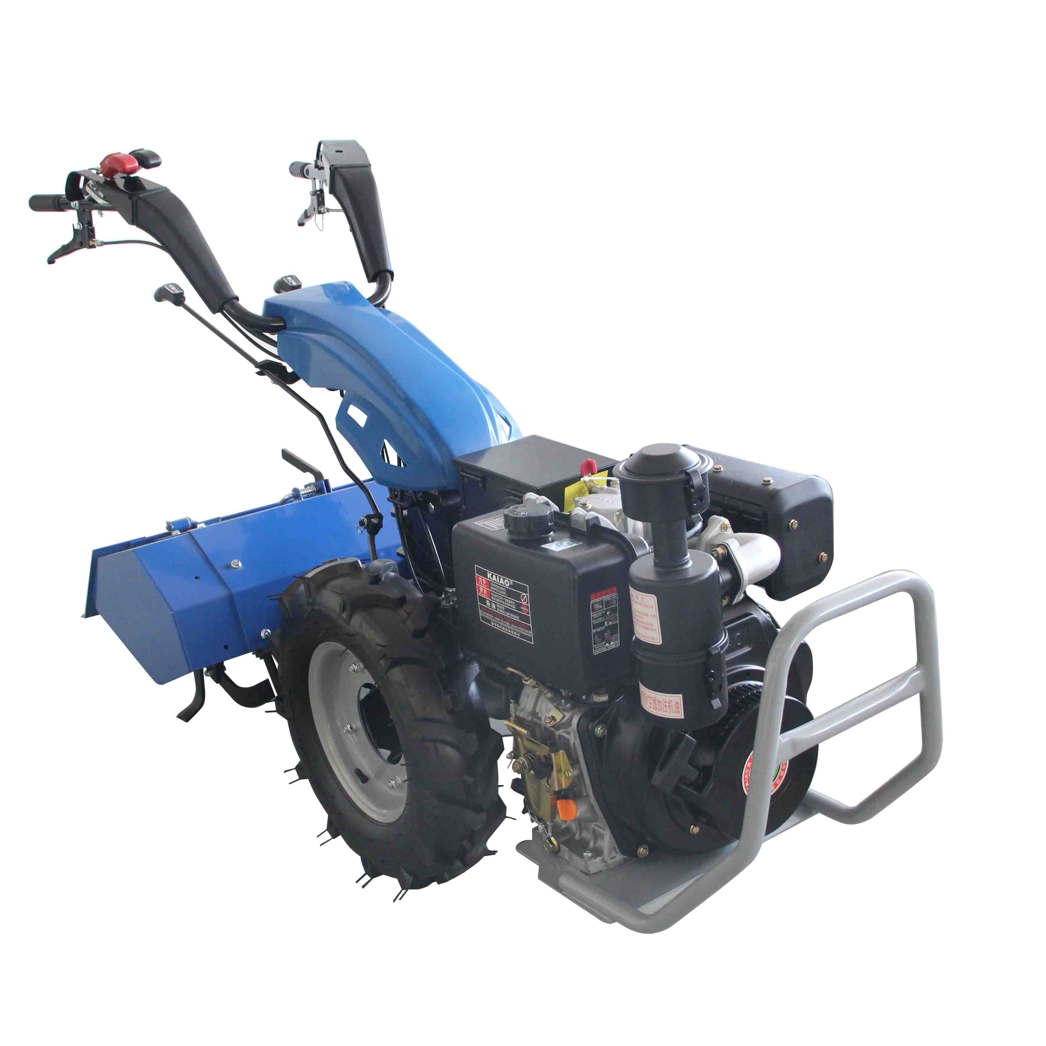 Multi-function machine by hand  walking  behind two wheel tractor which can be a tiller,Scythe mower,sweeper,snow blower