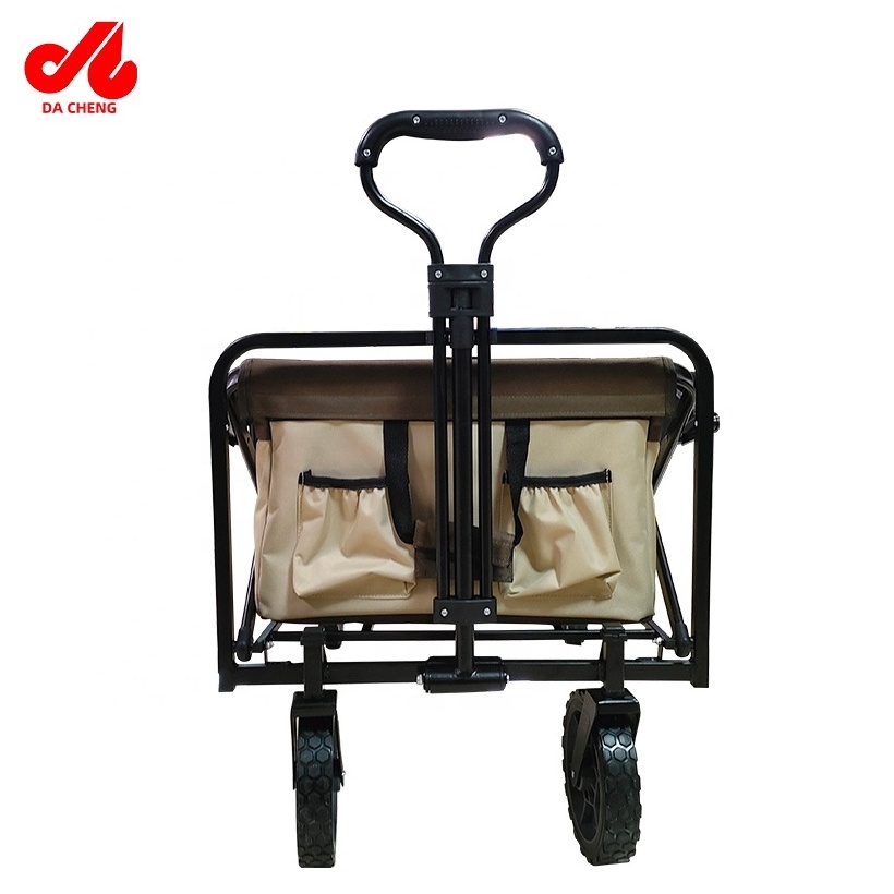 Fashion Hot sale Design Steel Folding Hand Carts Trolleys Lightweight Dolly Cart Silver Tools Platform Wheel