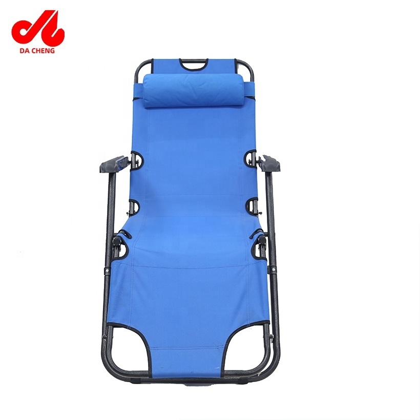 DaCheng Folding wholesale Chair Single Office Afternoon Bed with a pillow Outdoor Cheap gaming reclining Folding Beach Chairs