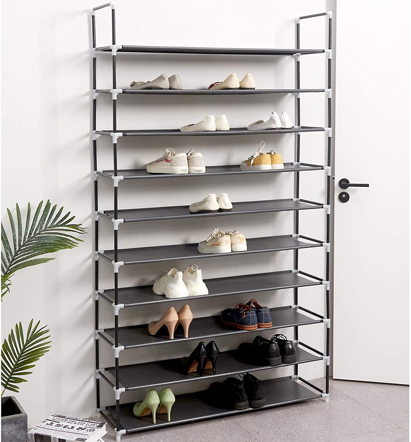 Modern Large Outdoor Fabric Folding Cabinet Steel Shoe Rack Box Stand Shoe Racks For Home Cabinet