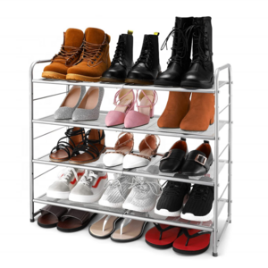 Closet 4-Tier Stackable Shoe Racks Wholesale Fashion Modern Simple Entrance Expandable Adjustable Shoe Rack