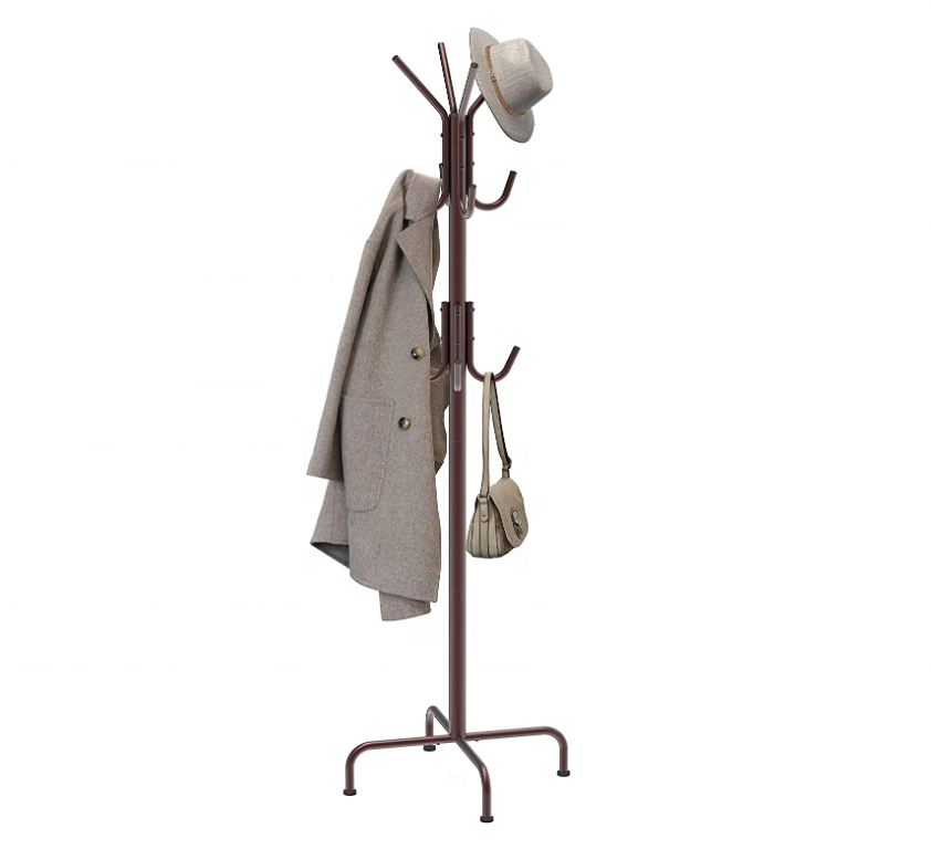 Industrial Furniture Hall Tree Clothes Hanger Free Stand Wall Mounted Entryway Metal Coat Rack