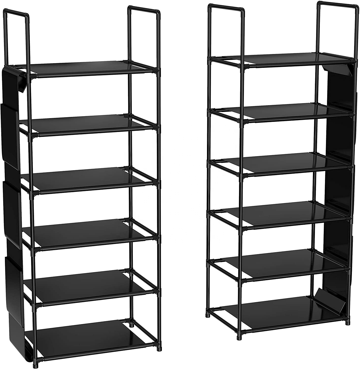 Tier Narrow Shoe Rack Muti-combinations Entryway Shoe Racks Free Standing Shoe Rack Living Room Furniture 24-30 Pairs 2 Pack 6