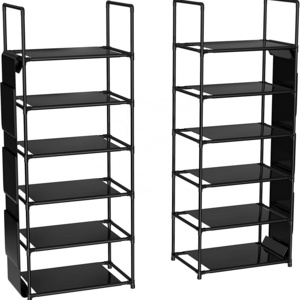 Tier Narrow Shoe Rack Muti-combinations Entryway Shoe Racks Free Standing Shoe Rack Living Room Furniture 24-30 Pairs 2 Pack 6