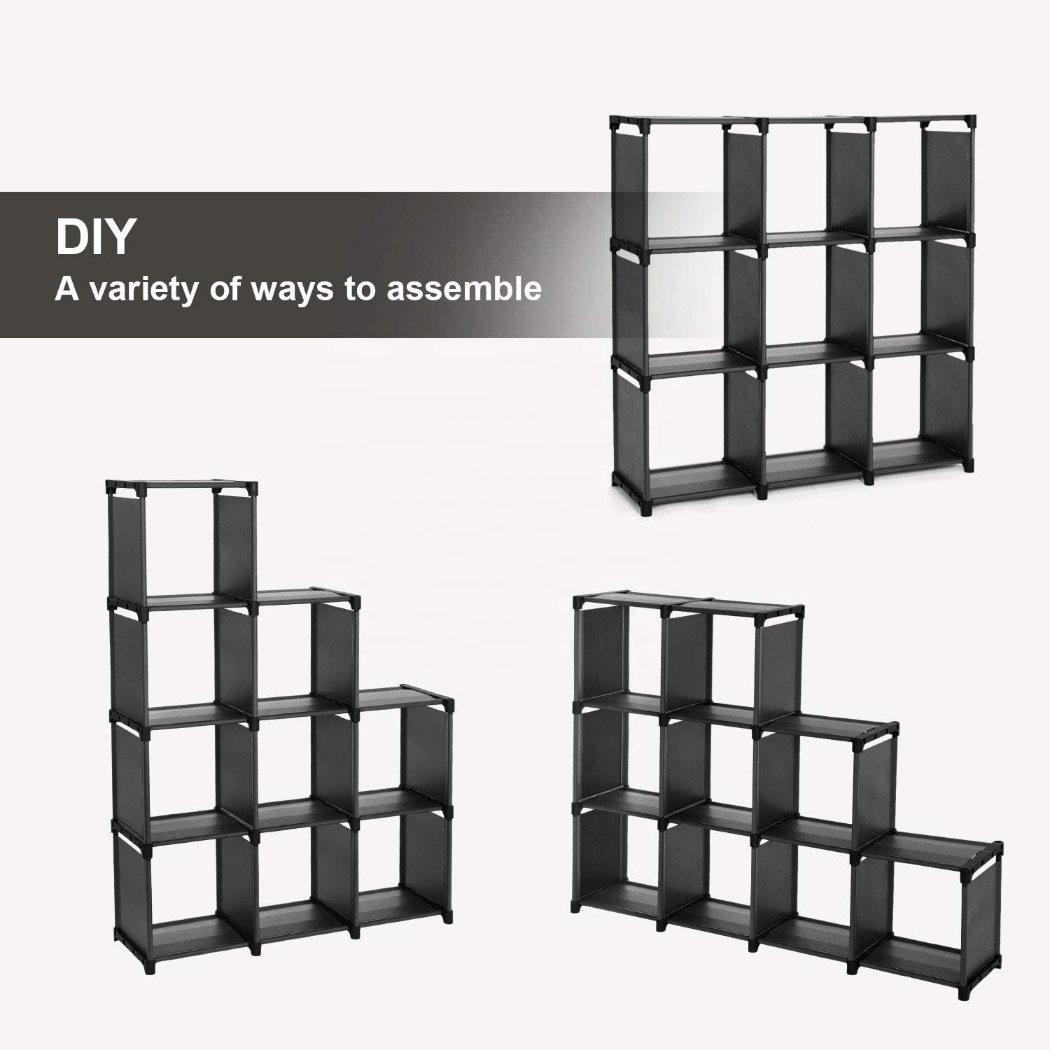 6 Cube Storage Shelves, Modular Bookshelf Toy Rack, Display Cabinet and Closet Organizer Unit