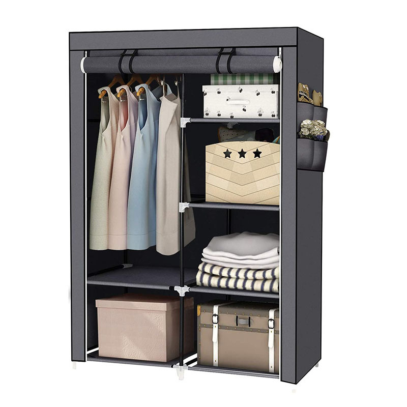 Non Woven Industrial Garderobe Assemble Cupboard Canvas Wardrobe for Clothes Almirah