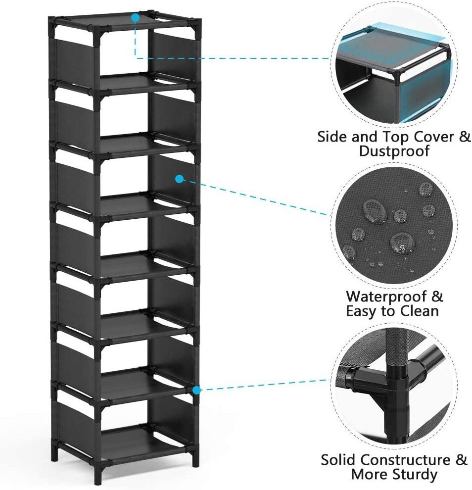 8 tiers shoe stacker shoe slots  iron shoe rack