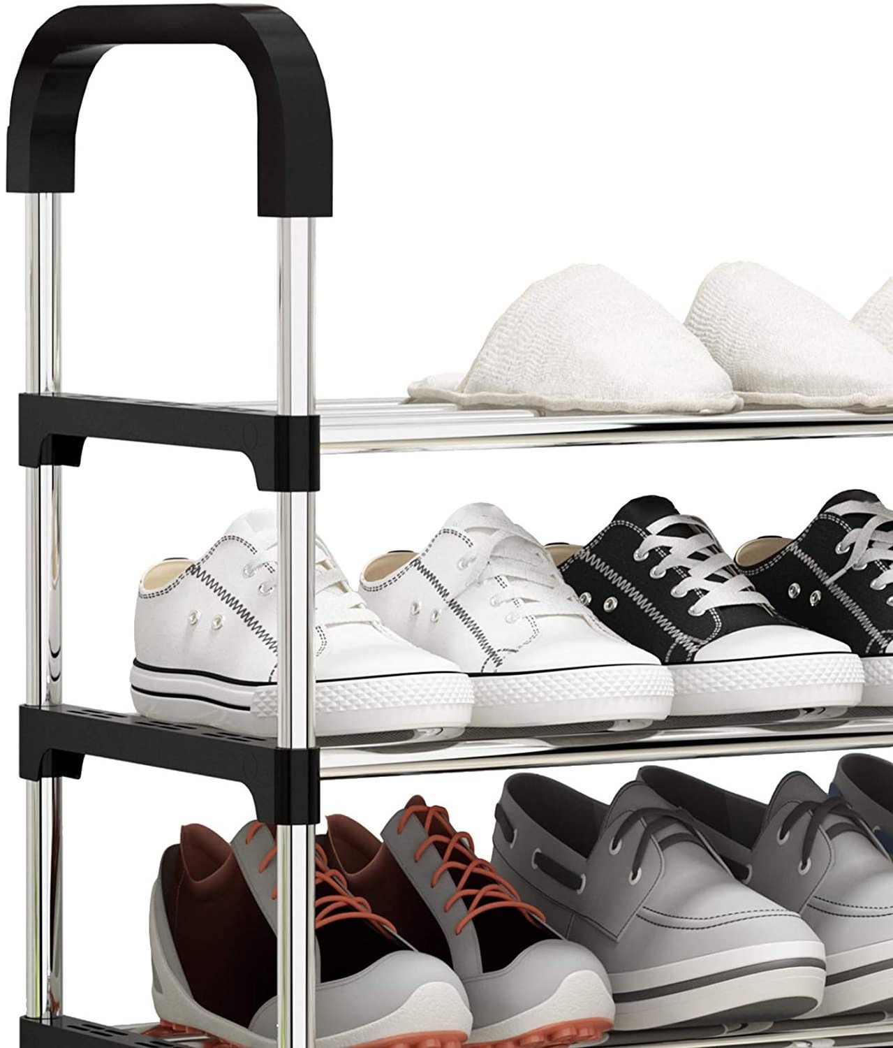 Hot sale portable iron cheap 6 tiers shoe rack