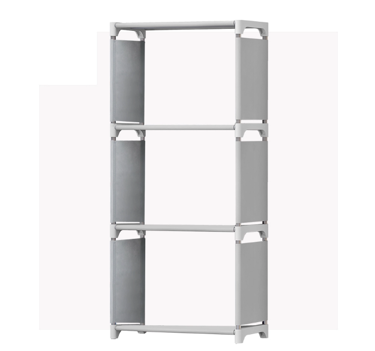 3Tier 3 Cubes Plastic Fabric Closet organizer Shelf