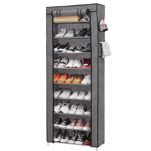 10 Tiers Shoe Rack with Dustproof Cover Closet Shoe Storage Cabinet