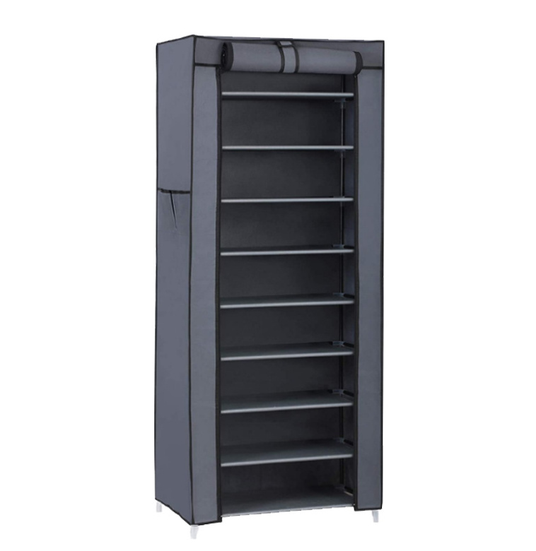 10 Tiers Shoe Rack with Dustproof Cover Closet Shoe Storage Cabinet