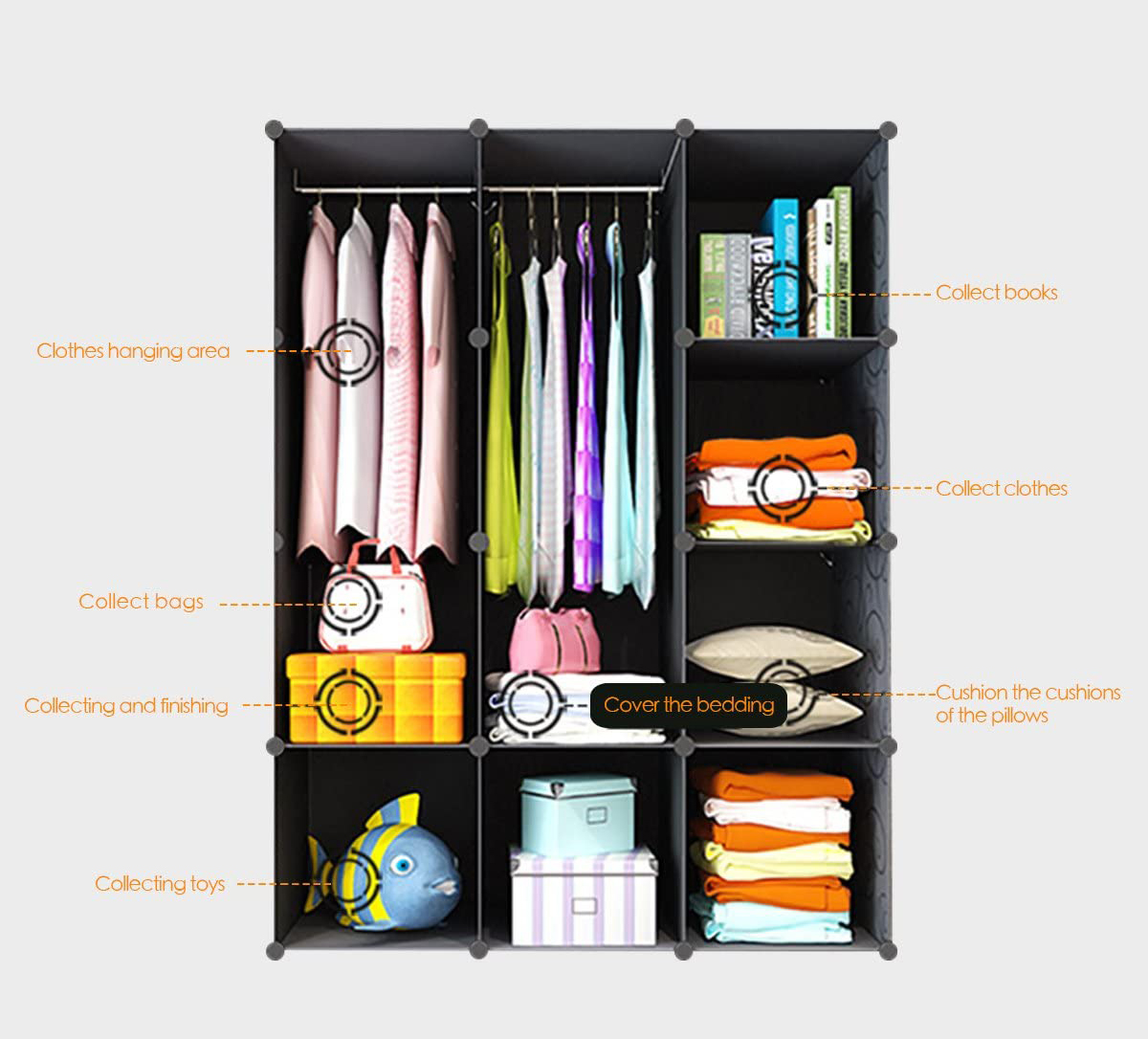 DIY Home Storage Plastic Cubes bedroom storage wardrobe with low price