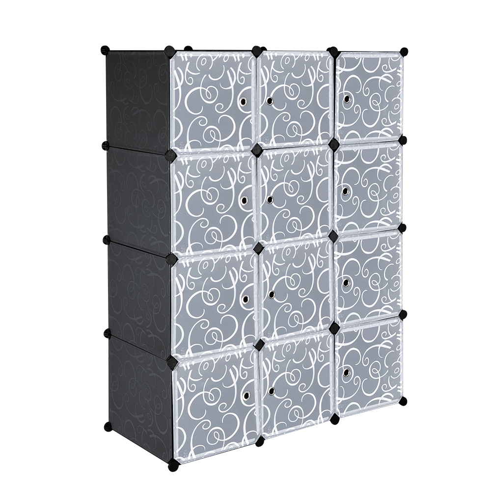 Cube Storage 12-Cube Closet Organizer Storage Shelves Cubes Organizer DIY Closet Cabinet with Doors