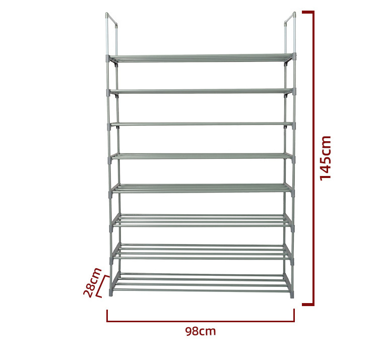 8 Layer Simple Shoe Rack Japanese Style Slipper Shoe Rack Organizer Commercial Vertical Iron Shoe Rack