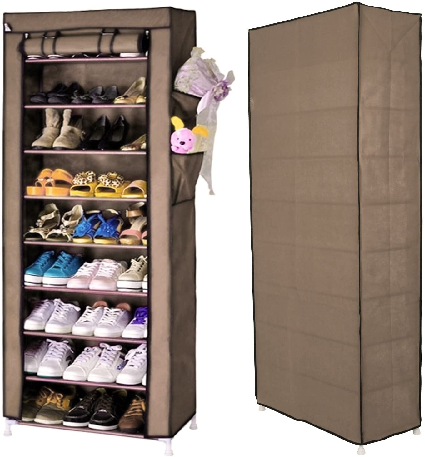 Fabric Stainless Steel Industrial Covered Modern Multi Layer Shoe Rack Over The Door Foldable Shoe Rack Closet Storage Rack