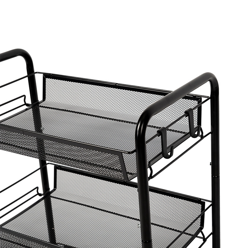 Removable multifunctional storage 3-layer steel cart kitchen vegetable cart storage cart