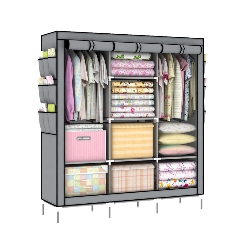 portable fabric cabinet for store steel foldable matel shelf for home modern