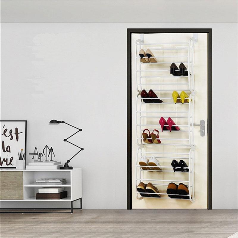 Wall-mounted door rear shoe rack large capacity simple 12-layer storage shoe rack bedroom hanging storage shoe rack