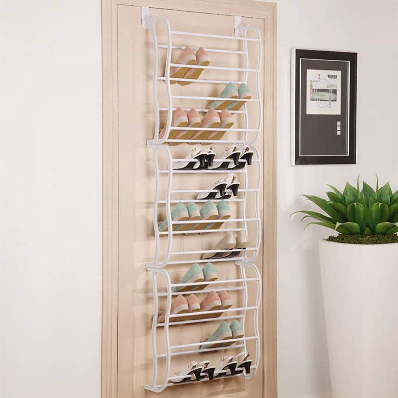 Wall-mounted door rear shoe rack large capacity simple 12-layer storage shoe rack bedroom hanging storage shoe rack