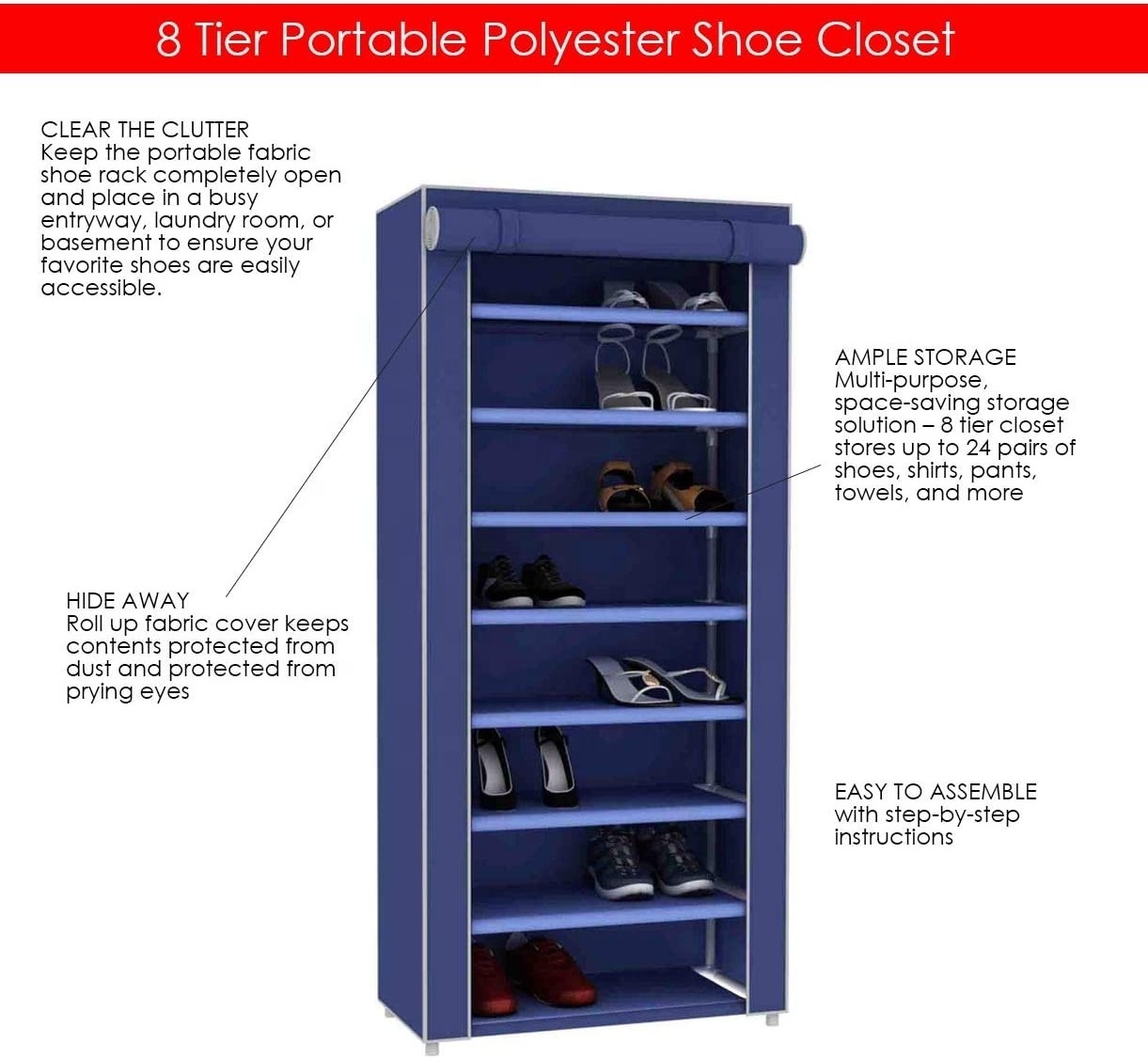 Shoe Rack Dustproof Shoe Shelf Storage Organizer Shoes Racks Organizer for Closet Vertical Shelf for Entry Non-Woven Cabinet