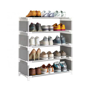 Portable 5 Tier Shoe Rack 2 Pack Tall Vertical Shoe Organizer 20 Pairs Space Saving Adjustable Stackable Shoe Rack