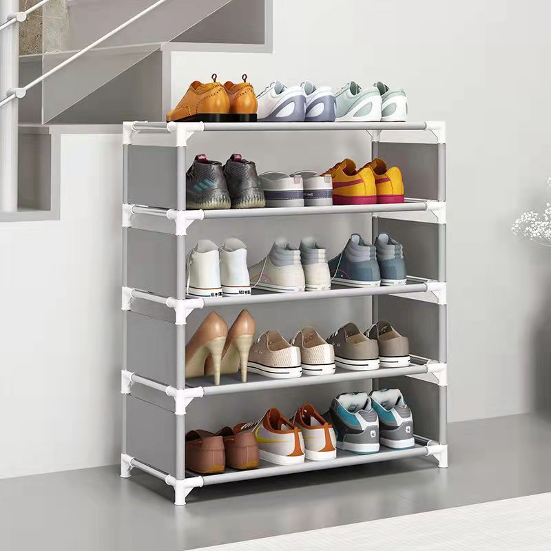 Portable 5 Tier Shoe Rack 2 Pack Tall Vertical Shoe Organizer 20 Pairs Space Saving Adjustable Stackable Shoe Rack