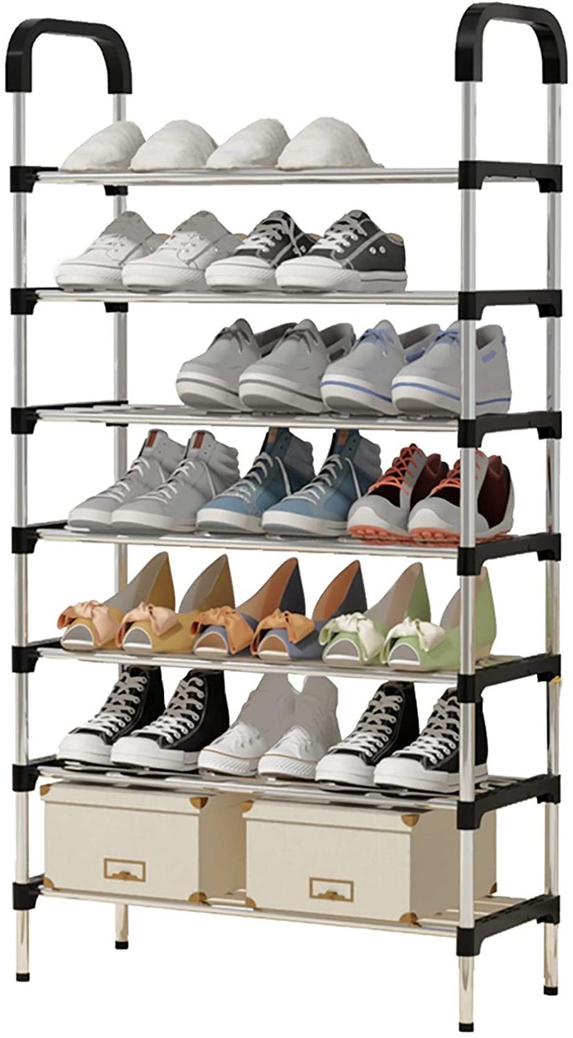 Easy To Assemble Portable Folding Stackable Foldable Shoe Shelf Storage Plastic Shoe Rack