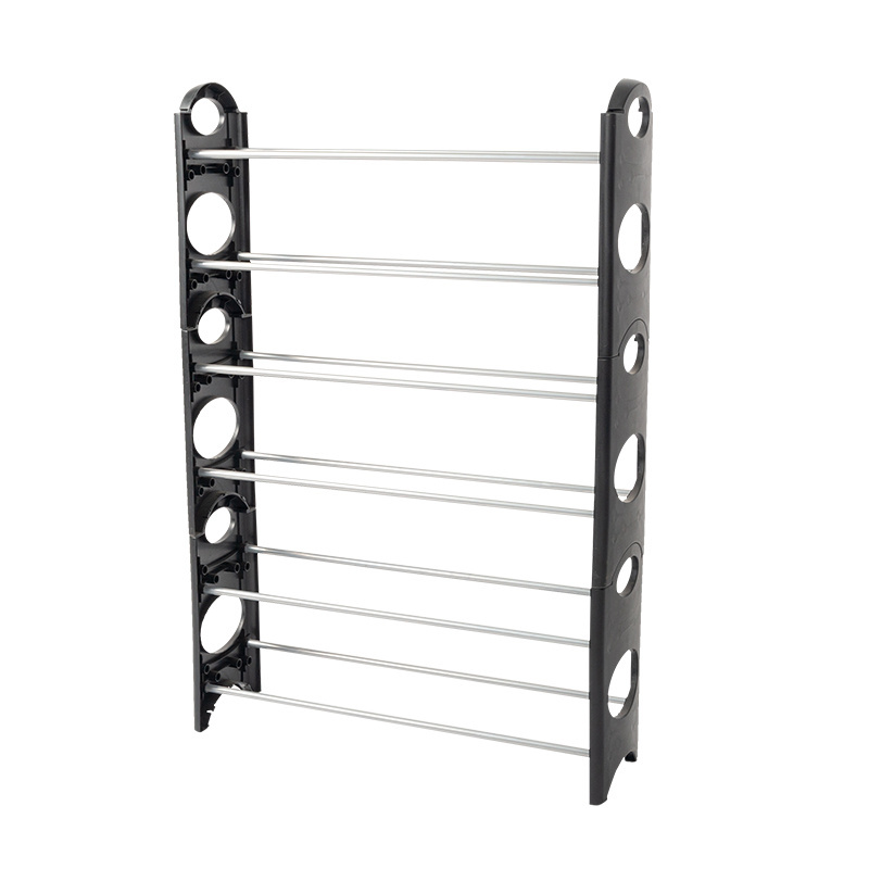 4 Tier Shoe Shelves Easy To Assemble Plastic Foldable Entrance Shoe Shelf Organizer Black Metal Shoe Rack For Home Plastic