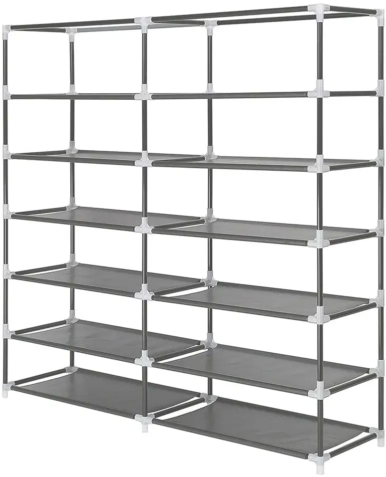 Non Woven Fabric Free Standing Shoe Racks Portable Folding Simple Storage Organizer Metal Frame Luxury Cloth Shoe Rack