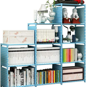 Bookshelf 9-Cube Storage Shelves Organizer Closet, Non-Woven Fabric DIY Bookcase Room Office Storage Cabinet for Clothes