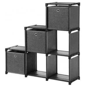 Cube Storage, 6-Cube Bookcase Unit with 3 Storage Boxes DIY Closet Organizer Sturdy Metal Frame