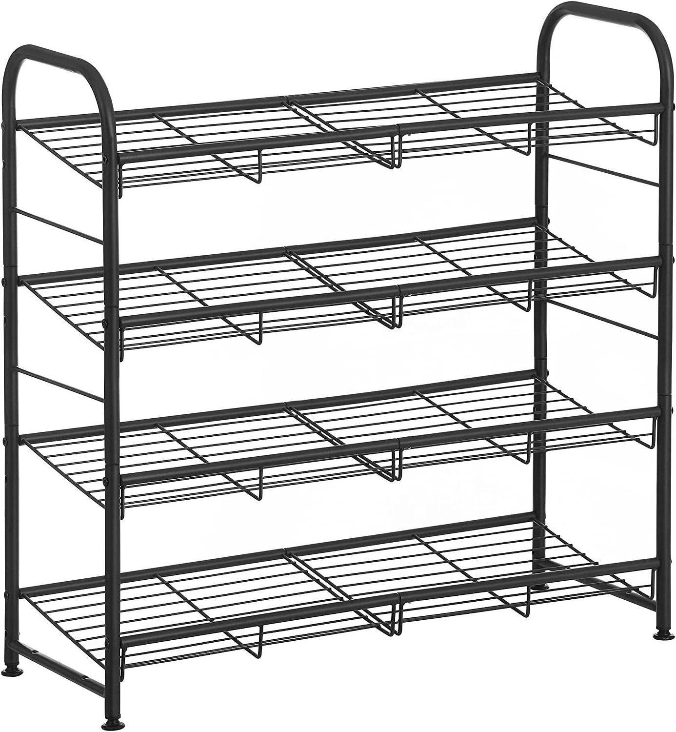 4-Tier Stackable Small Shoe Rack Shoe Shelf Storage Organizer for Entryway, Hallway and Closet