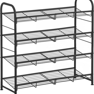 4-Tier Stackable Small Shoe Rack Shoe Shelf Storage Organizer for Entryway, Hallway and Closet