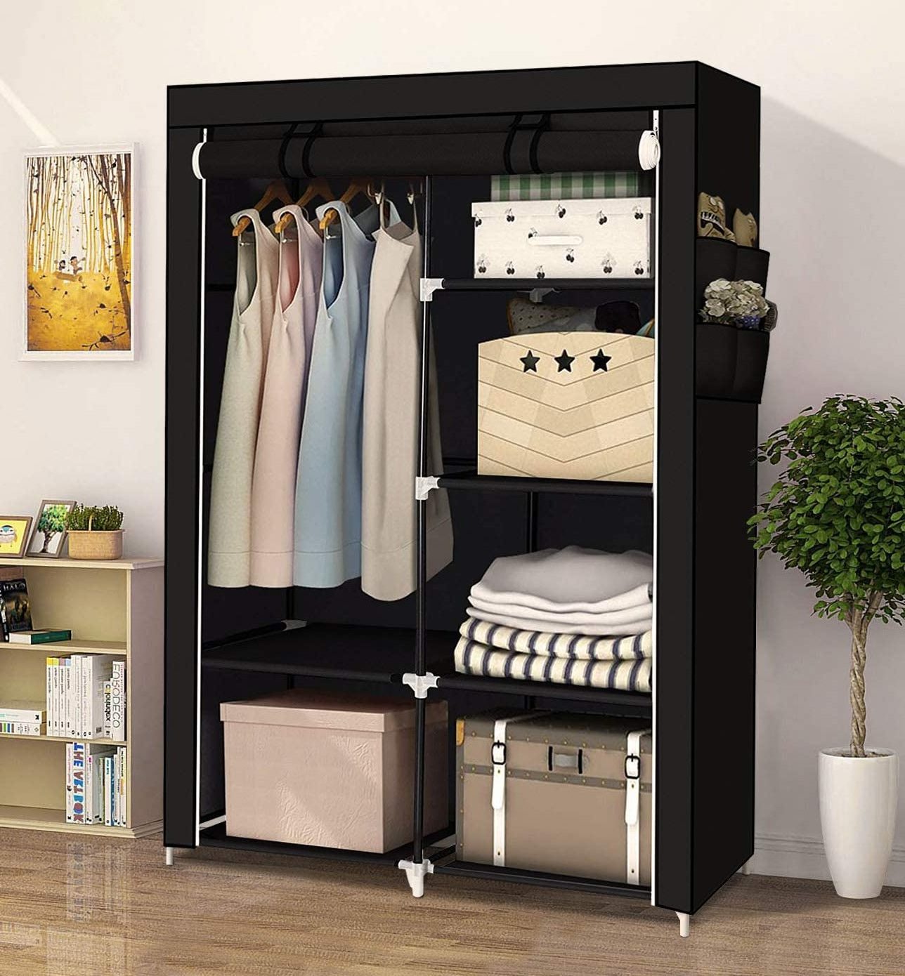 Wardrobe Closet Storage and Organizers Portable Fabric Clothes Wardrobe Bedroom Furniture Home Furniture Modern Customized Color