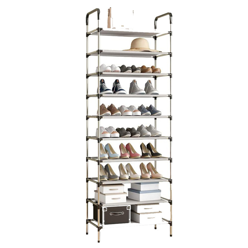 10 tiers Multifunctional shoe storage wrought adjustable shoe rack multi-layer non-woven simple shoe rack organizer