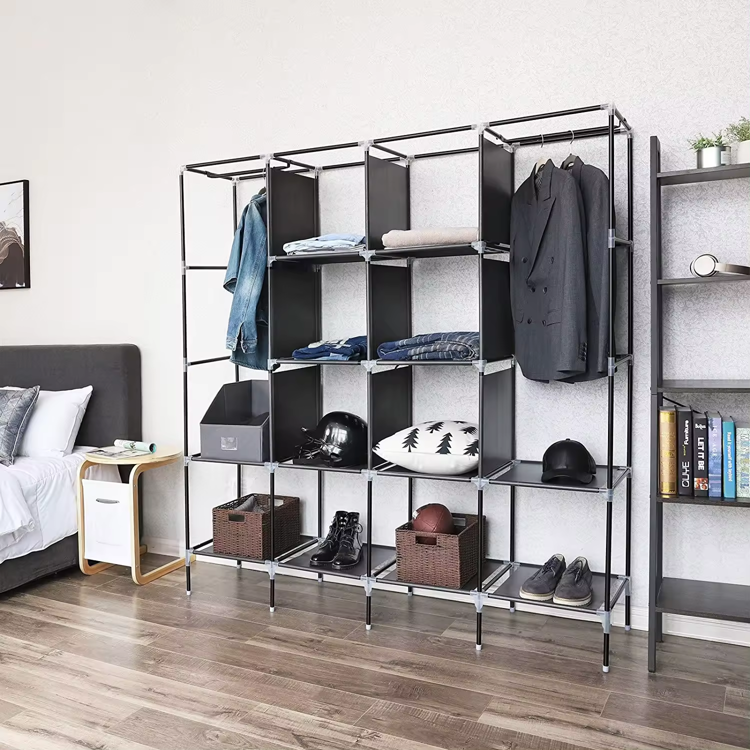 Modern Steel And Metal Fabric Folding Wardrobe Closet Storage Cabinet Tm-201 For Bedroom And Home Furniture